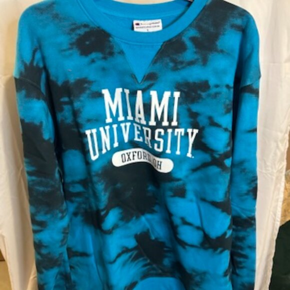Miami University (Oxford, OH) Champion Tie-Dye Sweatshirt – Blue/Black – Size L - Picture 2 of 3
